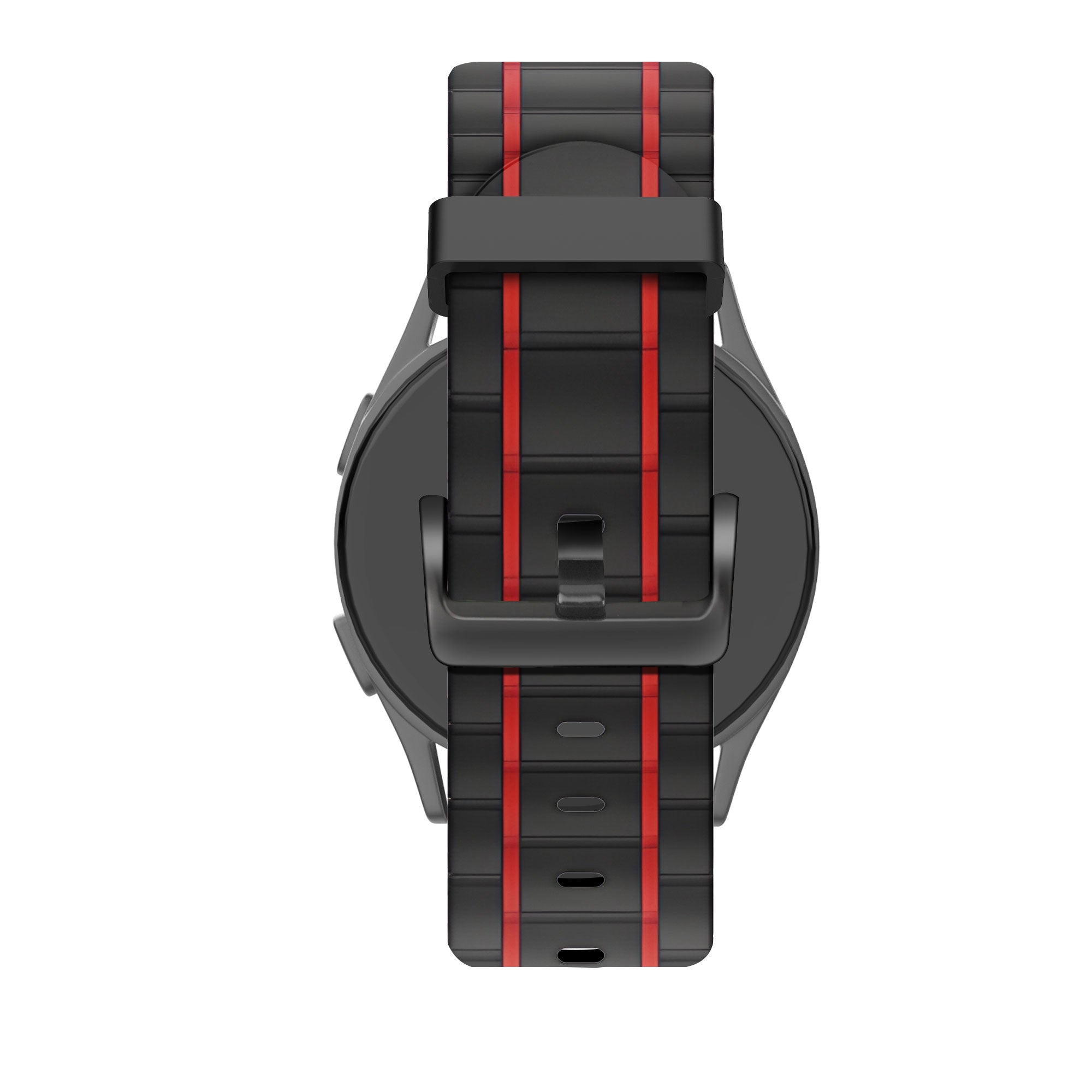 Bandz Huawei Watch 5 - 46mm Sport Strap Striped (Black/Red)