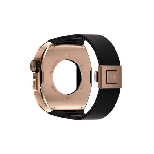 Reqior Funda con correa de goma Apple Watch 45mm (rosa dorado)