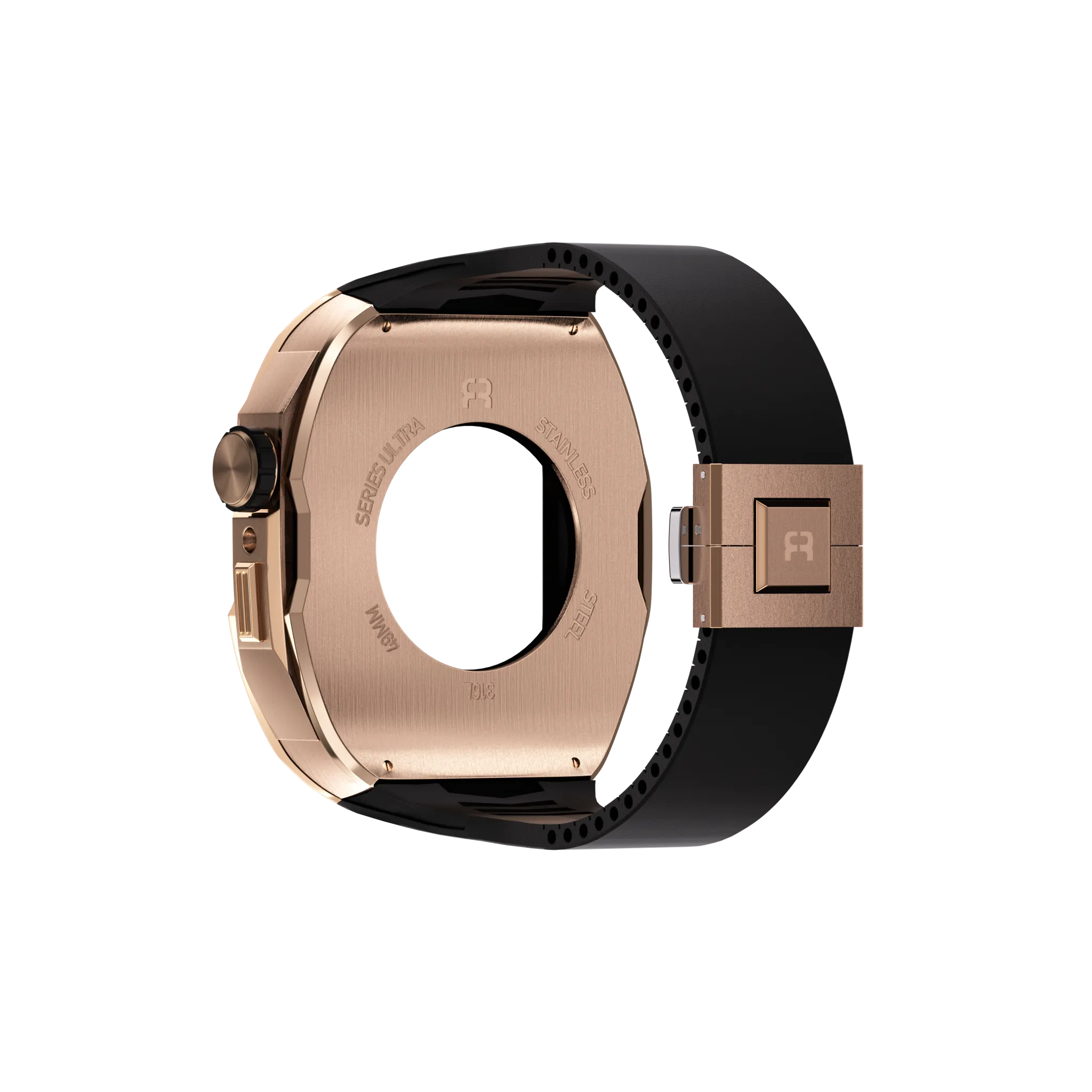 Reqior Funda con correa de goma Apple Watch 45mm (rosa dorado)