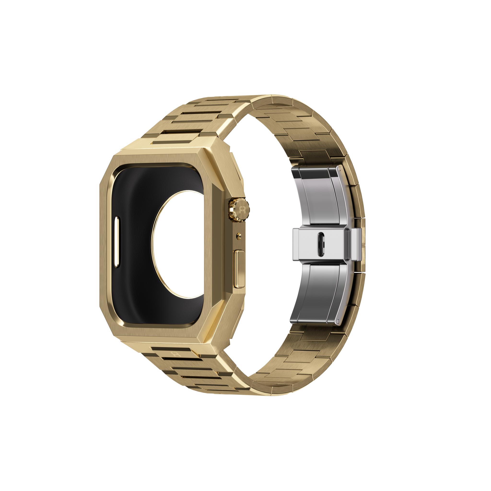 Reqior Apple Watch 45mm Case with Steel Strap 'Nautilus' (Gold)