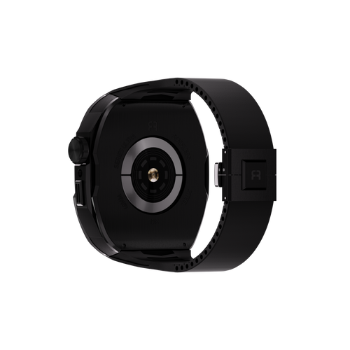 Reqior Funda con correa de goma Apple Watch 45mm (negro)