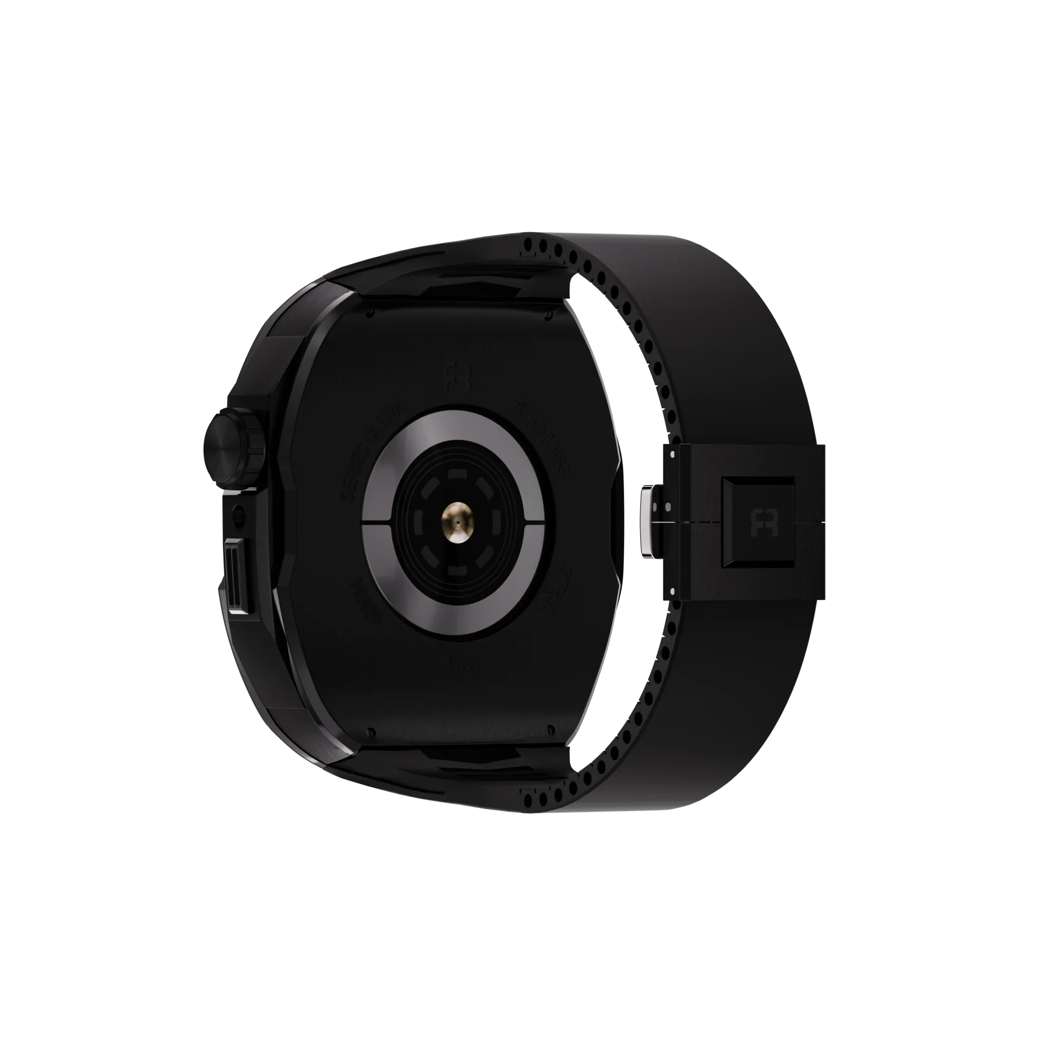 Reqior Funda con correa de goma Apple Watch 45mm (negro)