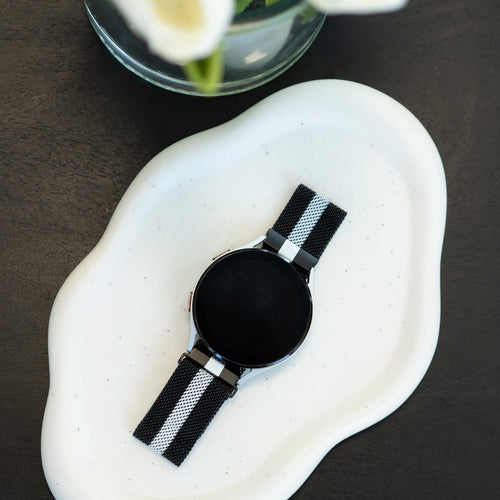 Correa milanesa Samsung Galaxy Watch 6 Classic 47mm (negro/blanco)