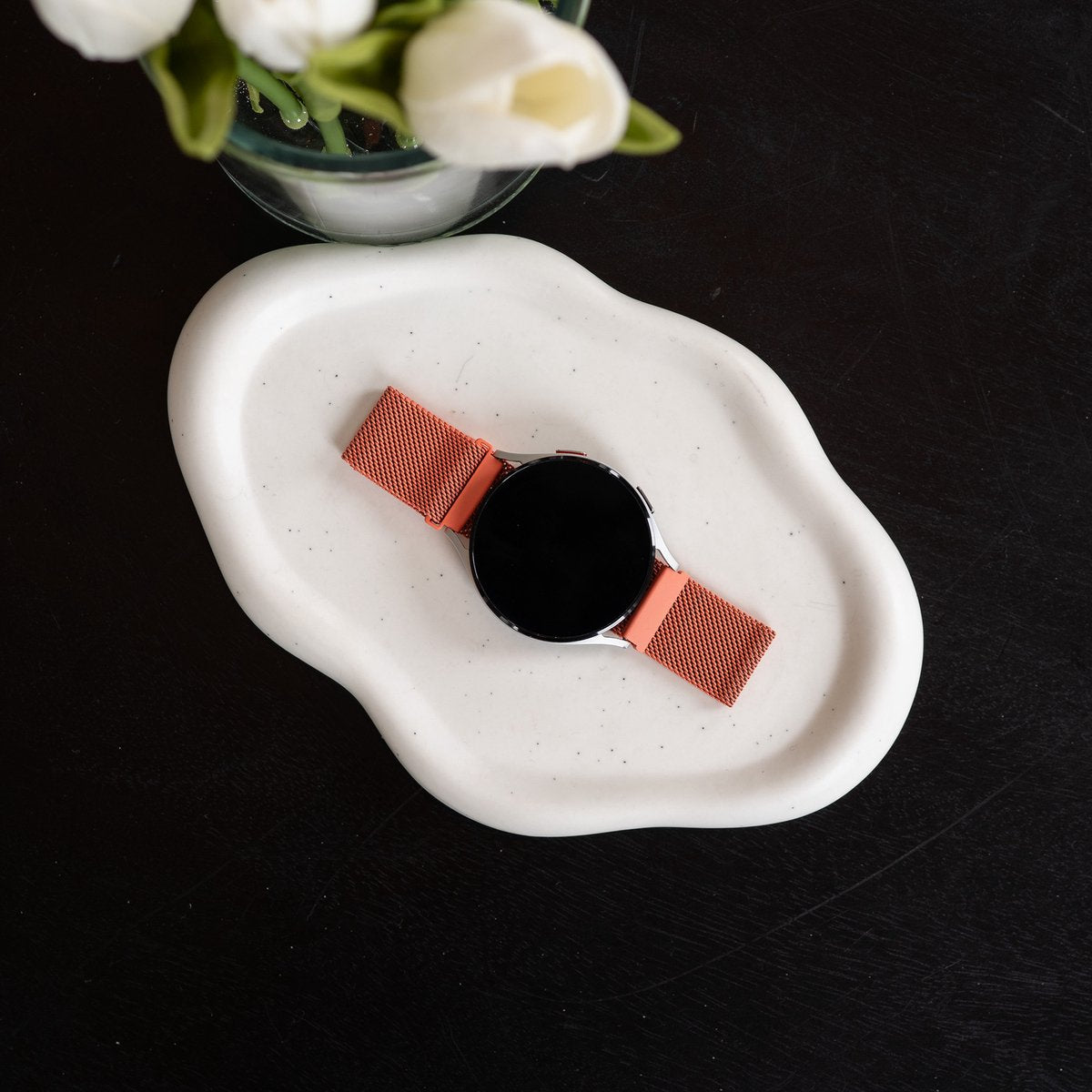 Samsung Galaxy Watch 7 - 40mm Milanese Strap (Orange)