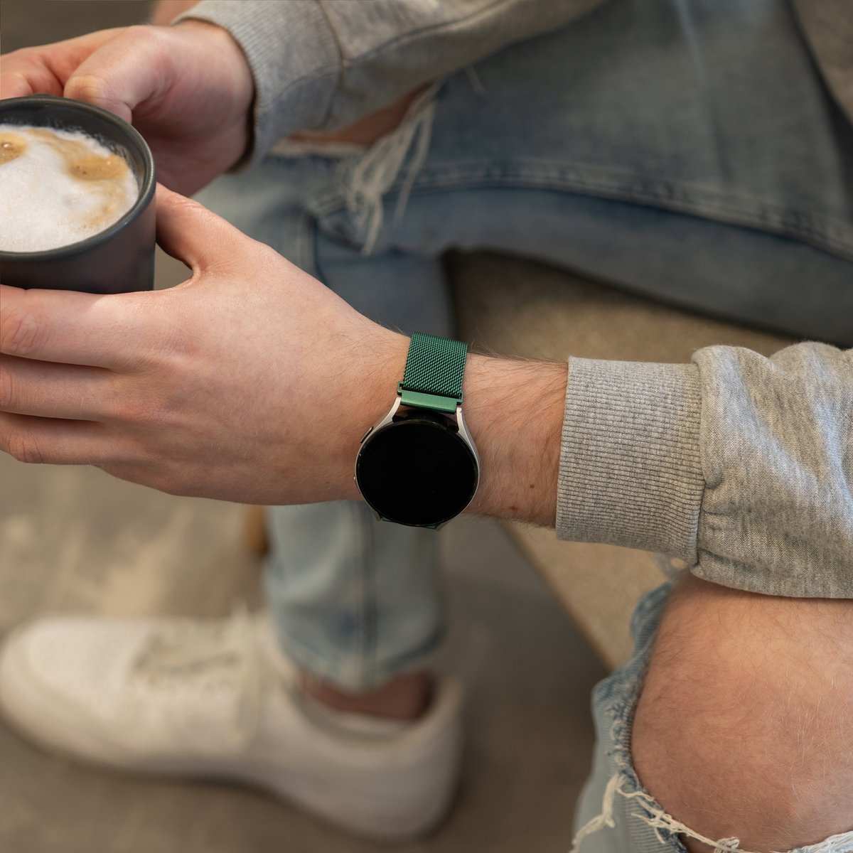 Correa milanese Galaxy Watch 5 Pro (verde)