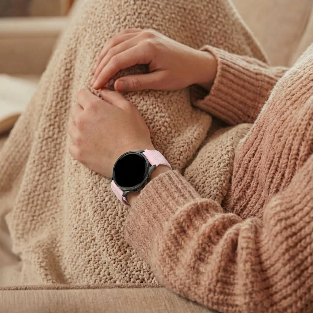 Bandz Garmin Vivomove 3s Nylon Loop Strap (Light Pink)