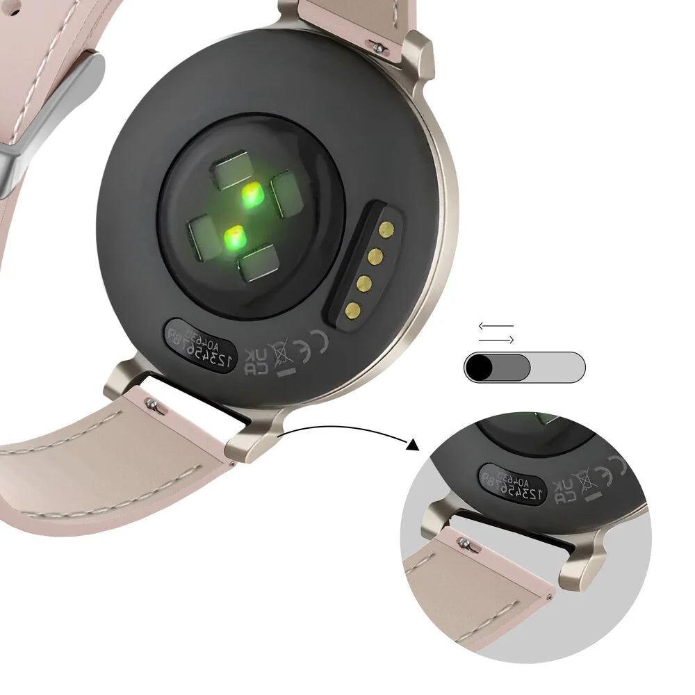 Correa reloj cuero 14mm - universal (rosa)