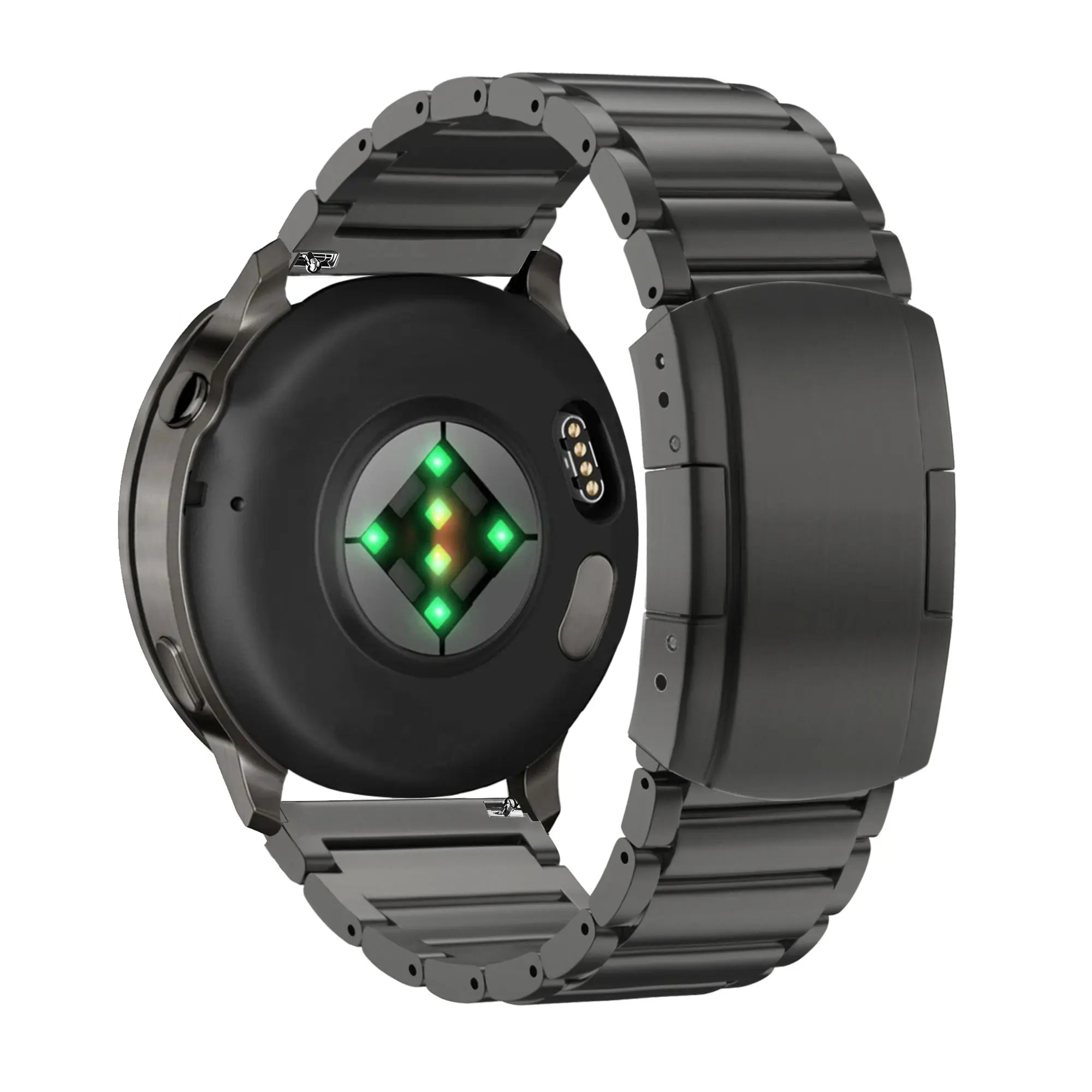 Bandz Garmin Venu 2s Titanium Link Strap (Black)