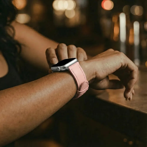 Correa cuero 'Slimfit' Apple Watch (rosado)
