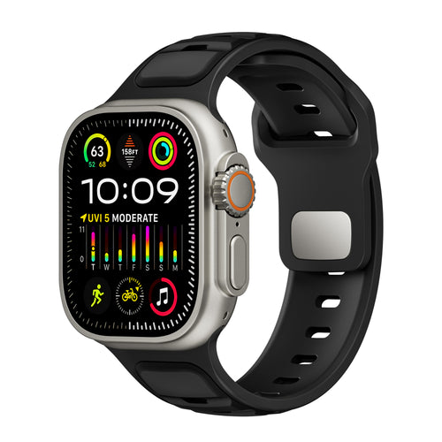 Apple Watch Premium Outdoor Silicone Strap (Black/Black)