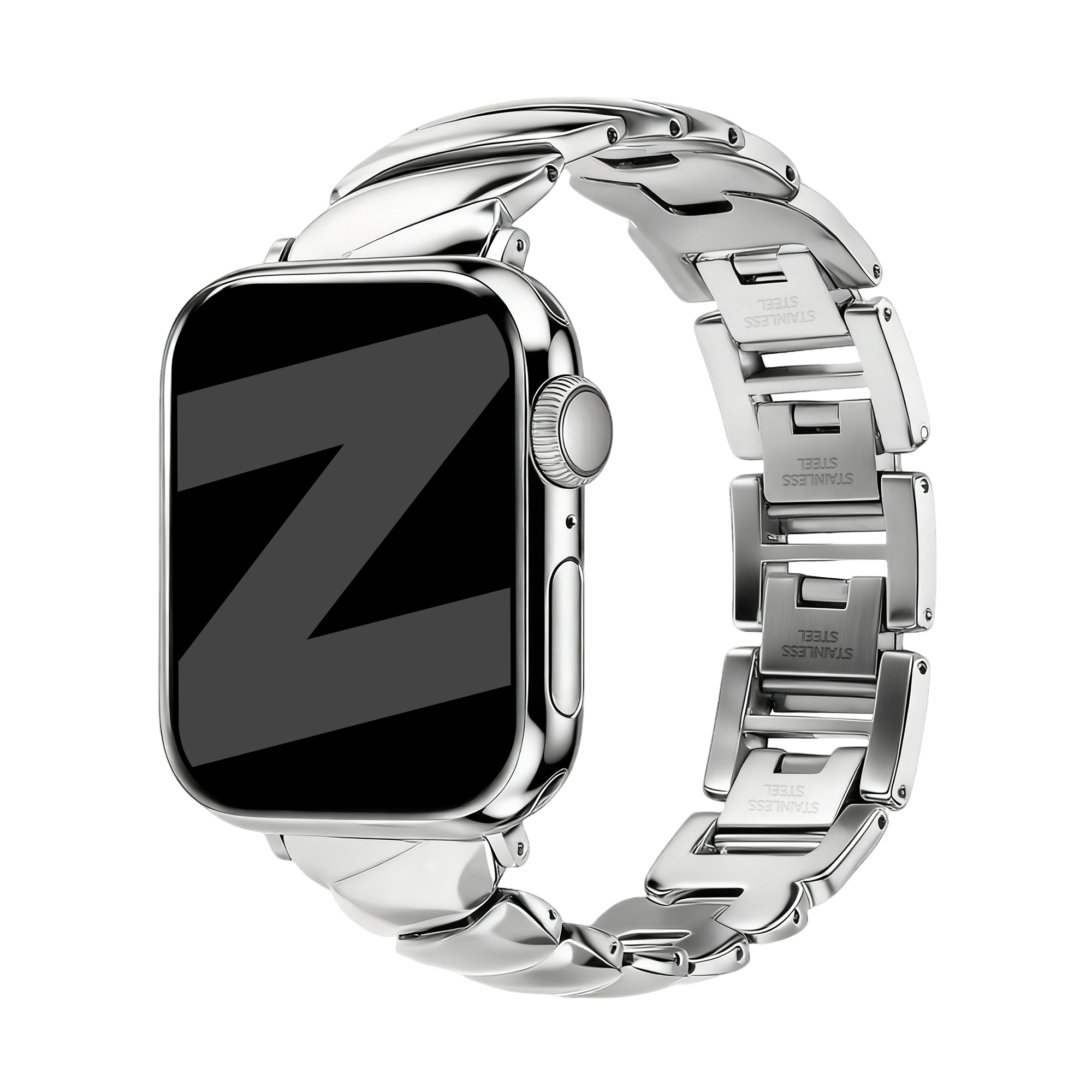 Bandz Correa acero premium 'Twisted' Apple Watch (plateado)