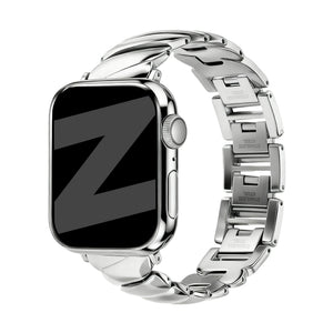 Bandz Correa acero premium 'Twisted' Apple Watch (plateado)