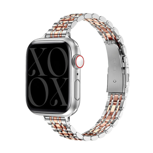xoxo Wildhearts Correa acero 'slim' Apple Watch (plata/oro rosa)