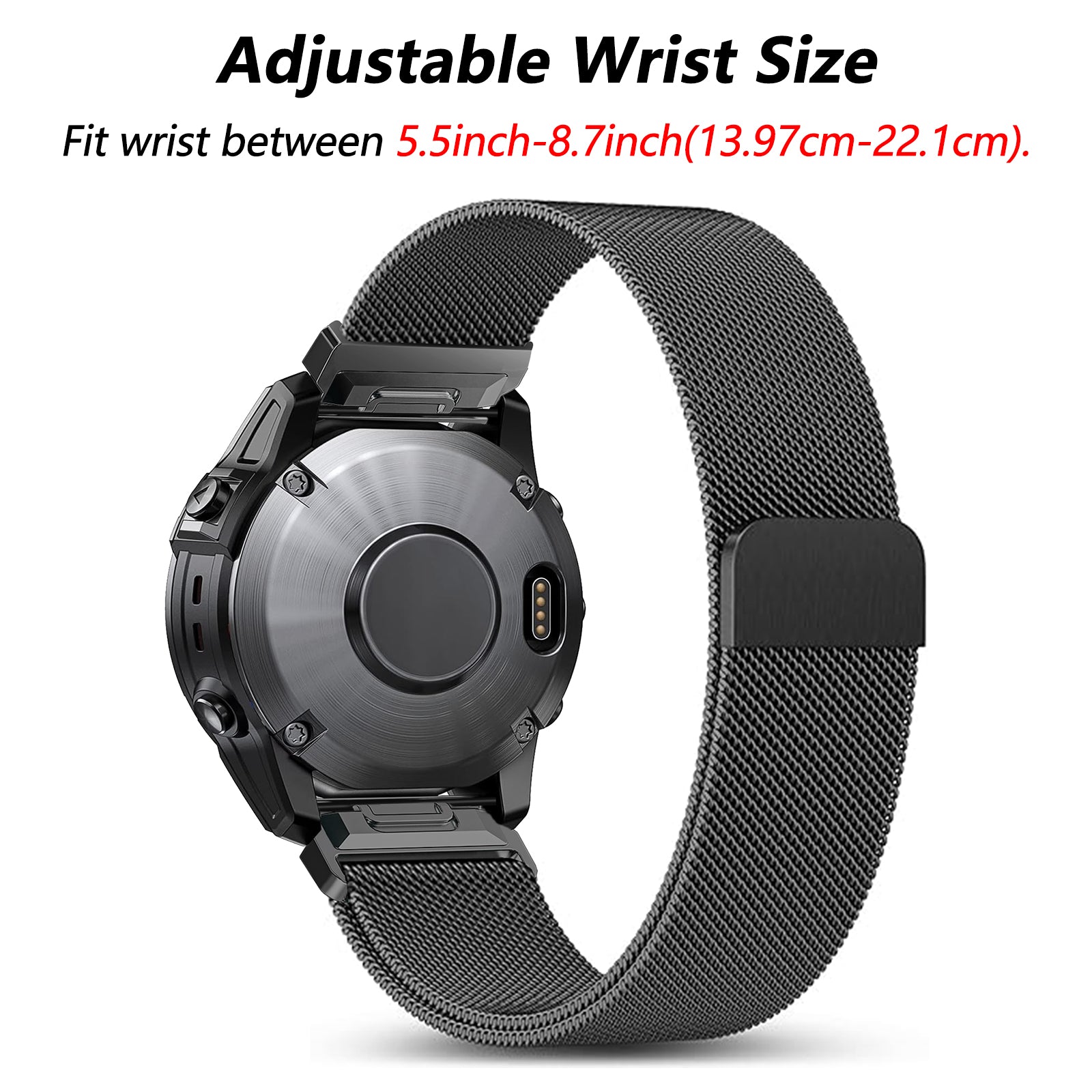 Correa milanesa 'Premium' Garmin Fenix 3 (negro)