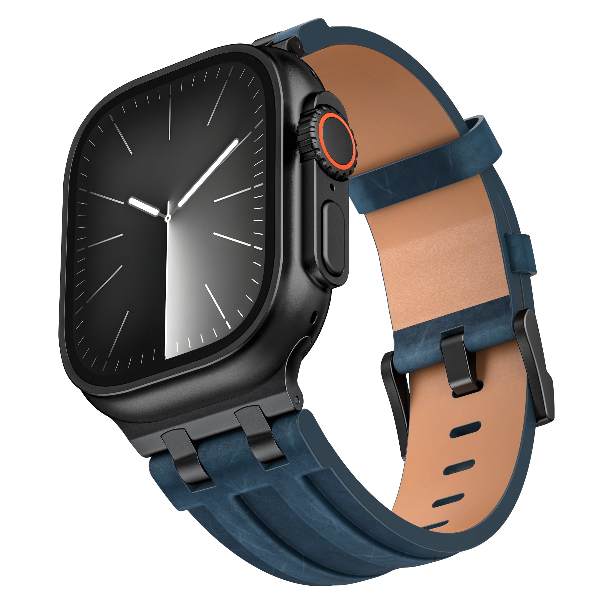 Correa cuero sólido Apple Watch (azul oscuro)