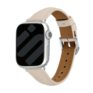 Correa cuero 'Slimfit' Apple Watch (beige)