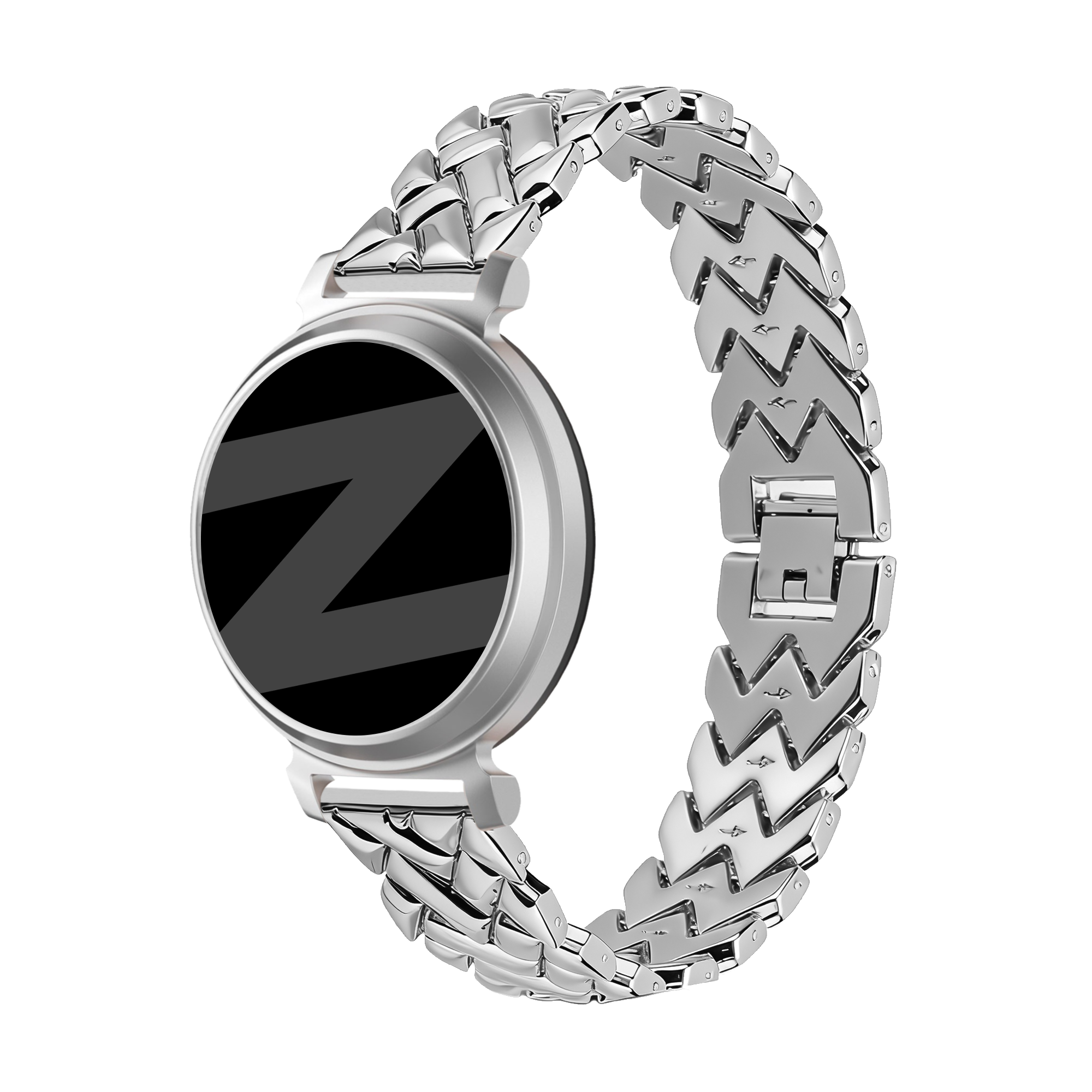 Bandz Correa metálica 'V-Type' Pebble Round 2 - 14mm (plata)