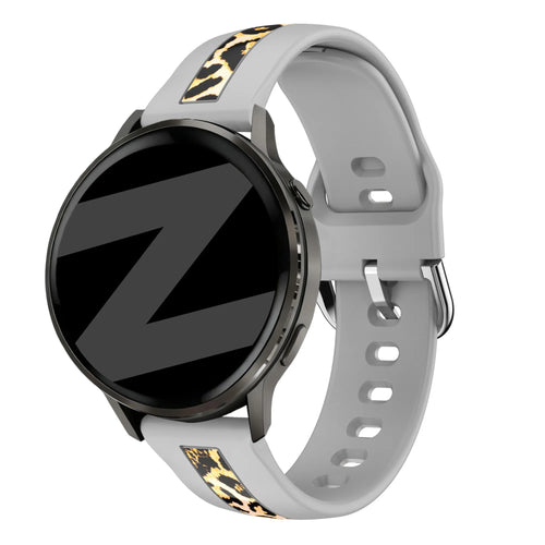 Bandz Amazfit Bip 3 Dual Leopard Strap (Light Grey)