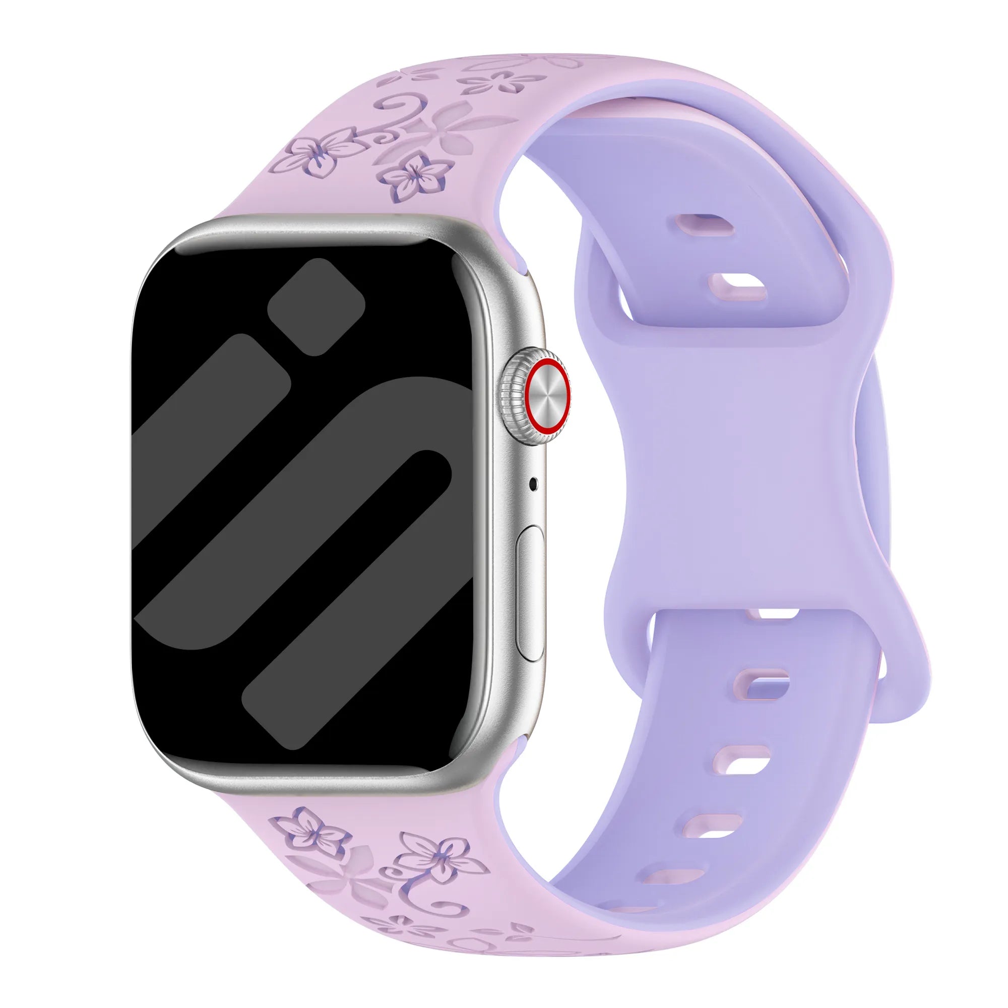 Correa silicona con flores Apple Watch (lila/púrpura)