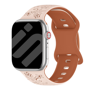 Correa silicona con flores Apple Watch (milk tea/marrón)