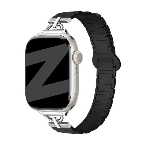 Bandz Correa silicona magnético 'fino' Apple Watch (negro)