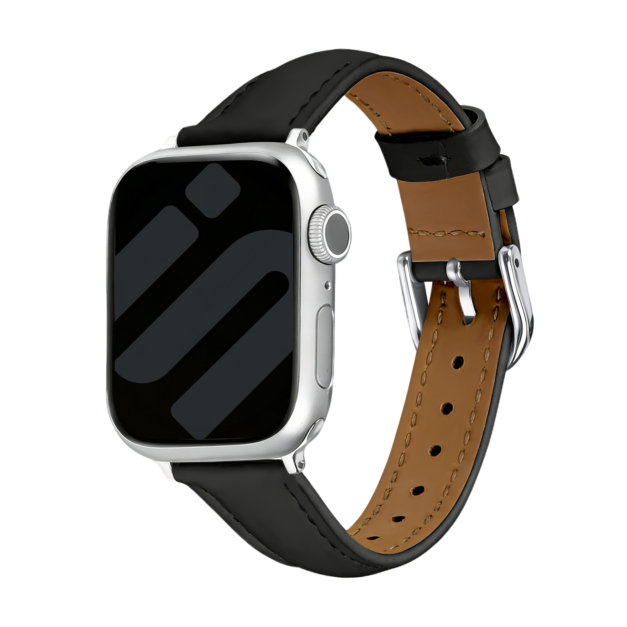 Apple Watch Slimfit Leather Strap (Black)