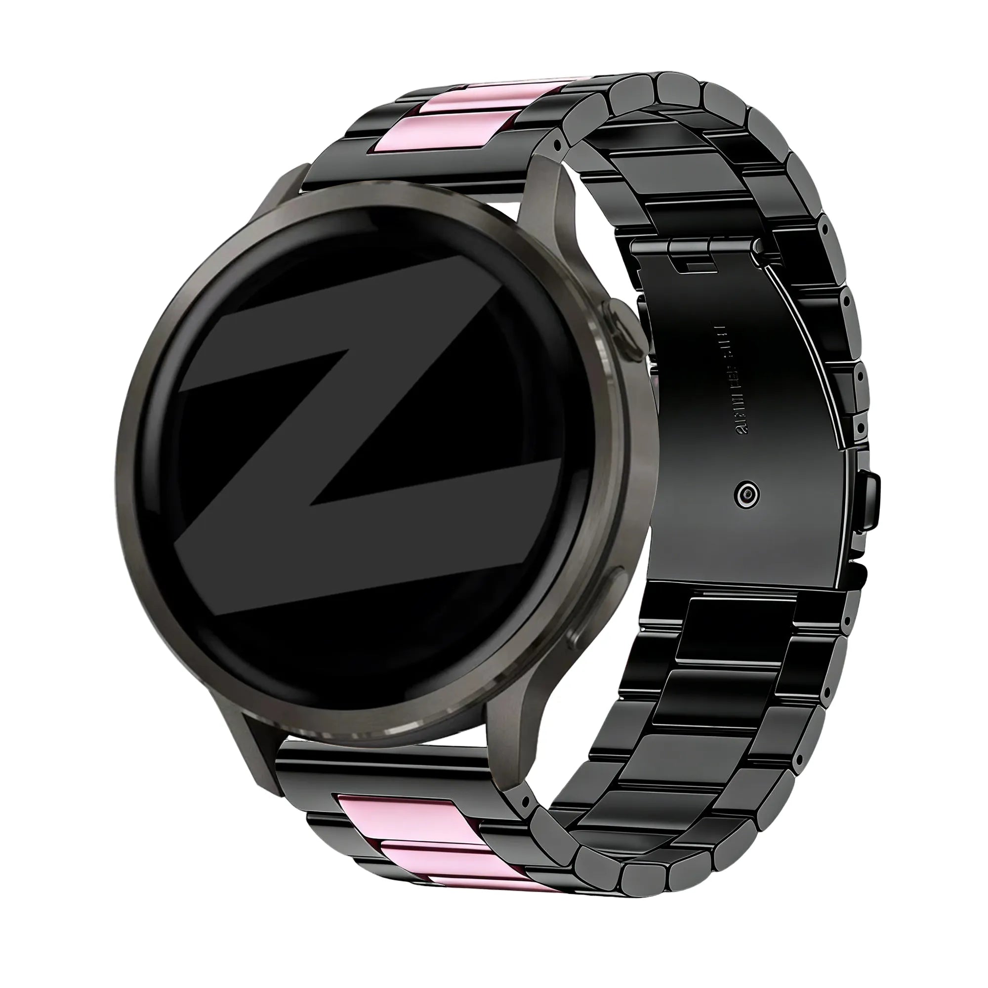 Bandz Garmin Venu 4 - 41mm Steel Strap 'Classic' (Black/Pink)