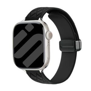 Correa silicona 'Diamond' con hebilla Apple Watch (negro)