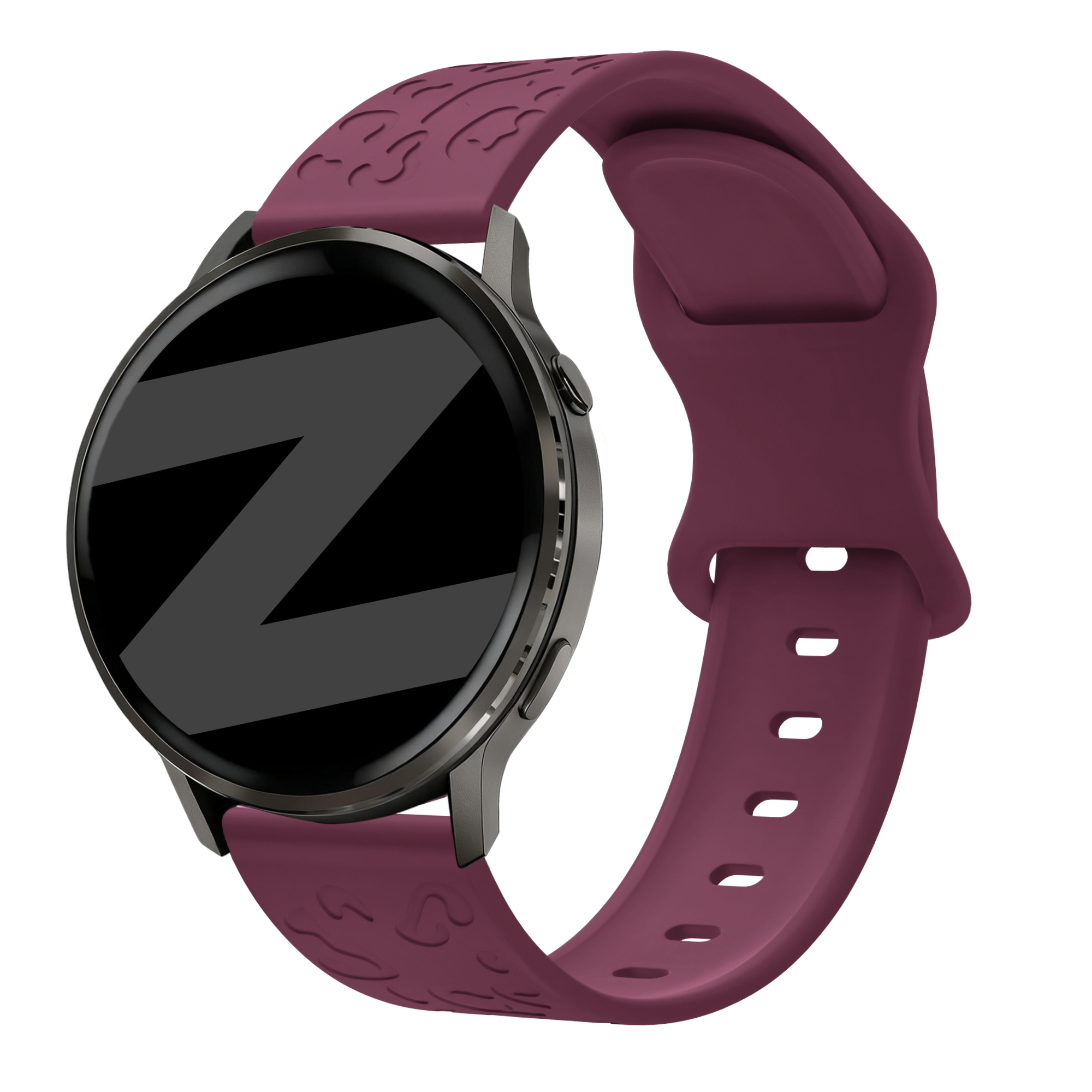 Bandz Correa silicona 'Leopard' Garmin Vivoactive 4s (rojo vino)