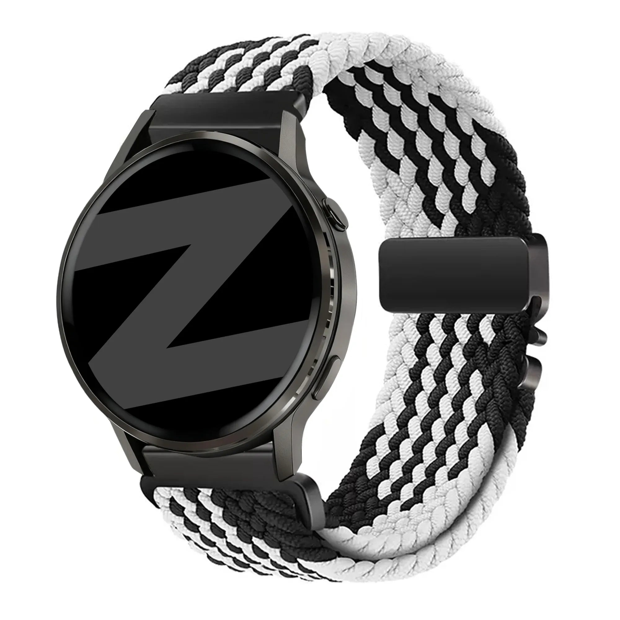 Bandz Correa trenzada 'Parachute' Garmin Vivoactive 4s (negro/blanco)