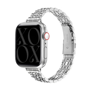 xoxo Wildhearts Correa acero 'slim' Apple Watch (plata)