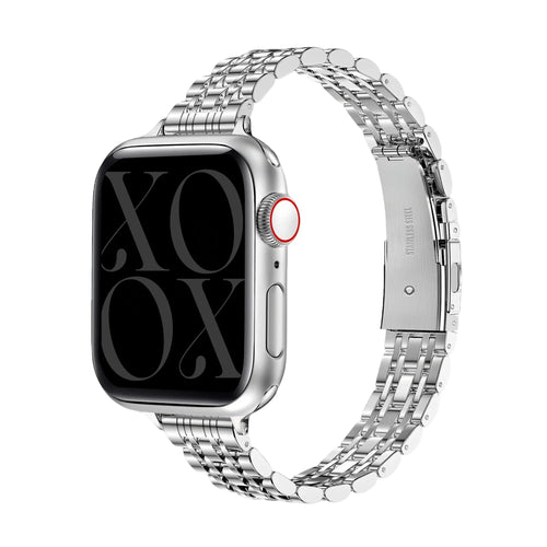 xoxo Wildhearts Correa acero 'slim' Apple Watch (plata)