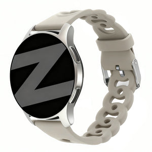 Bandz Amazfit Bip U (Pro) Silicone Strap 'Chains' (Light Grey)
