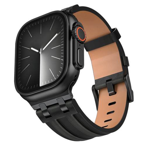 Correa cuero sólida Apple Watch Ultra (negro)