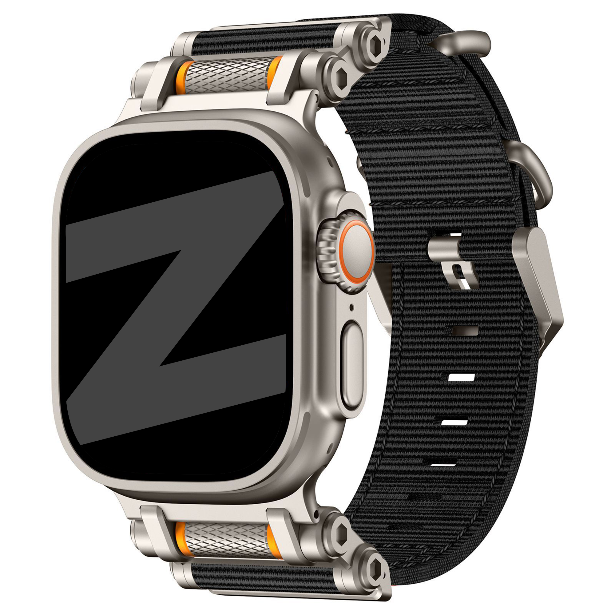 Bandz Correa nylon 'Explorer' Apple Watch Ultra (negro con titanio)