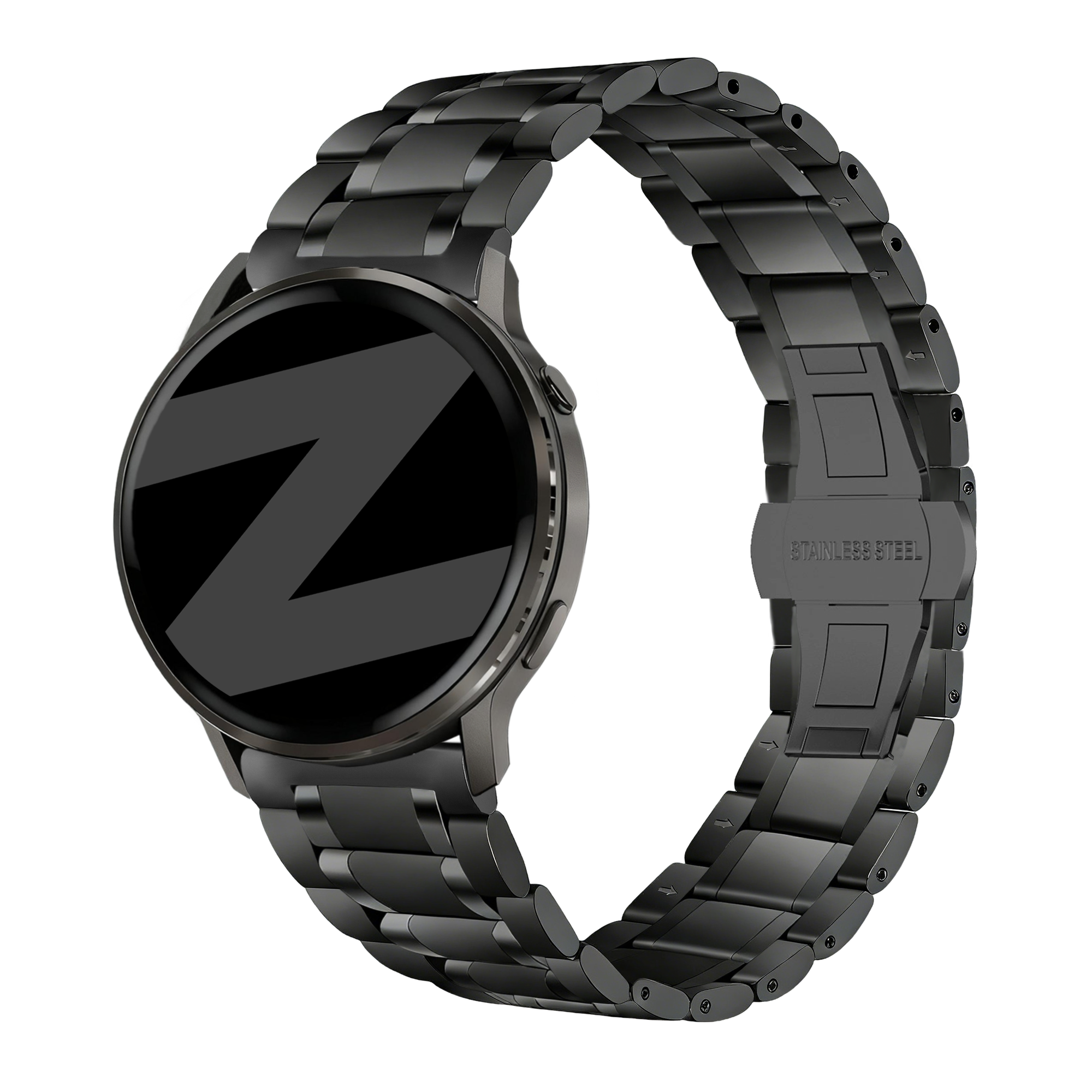 Bandz Correa acero con eslabones 'Deluxe' Garmin Forerunner 255s (negro)