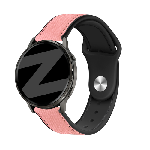 Bandz Garmin Venu 2 Plus Leather Strap 'Hybrid' (Pink)