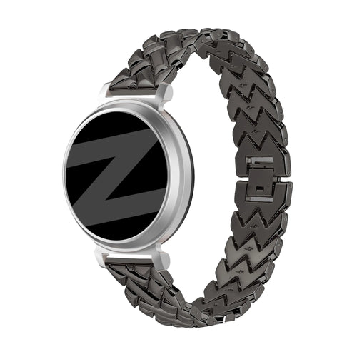Bandz Pebble Round 2 - 14mm Metal Strap 'V-Type' (Black)