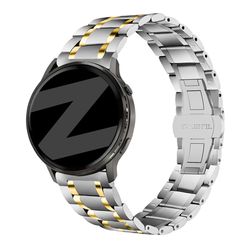 Bandz Correa acero con eslabones 'Deluxe' Garmin Vivomove 3 (plateado/dorado)