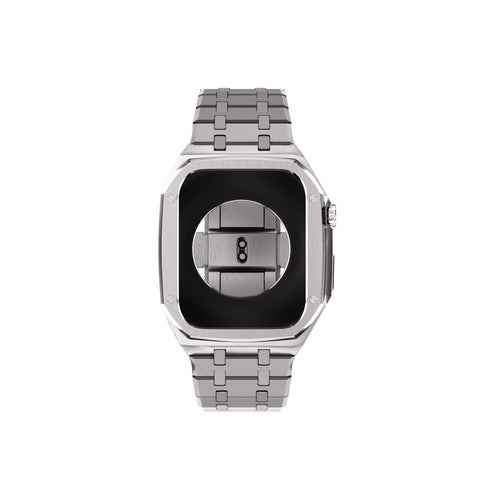 Reqior Funda con correa de acero Apple Watch 45mm (plateado)