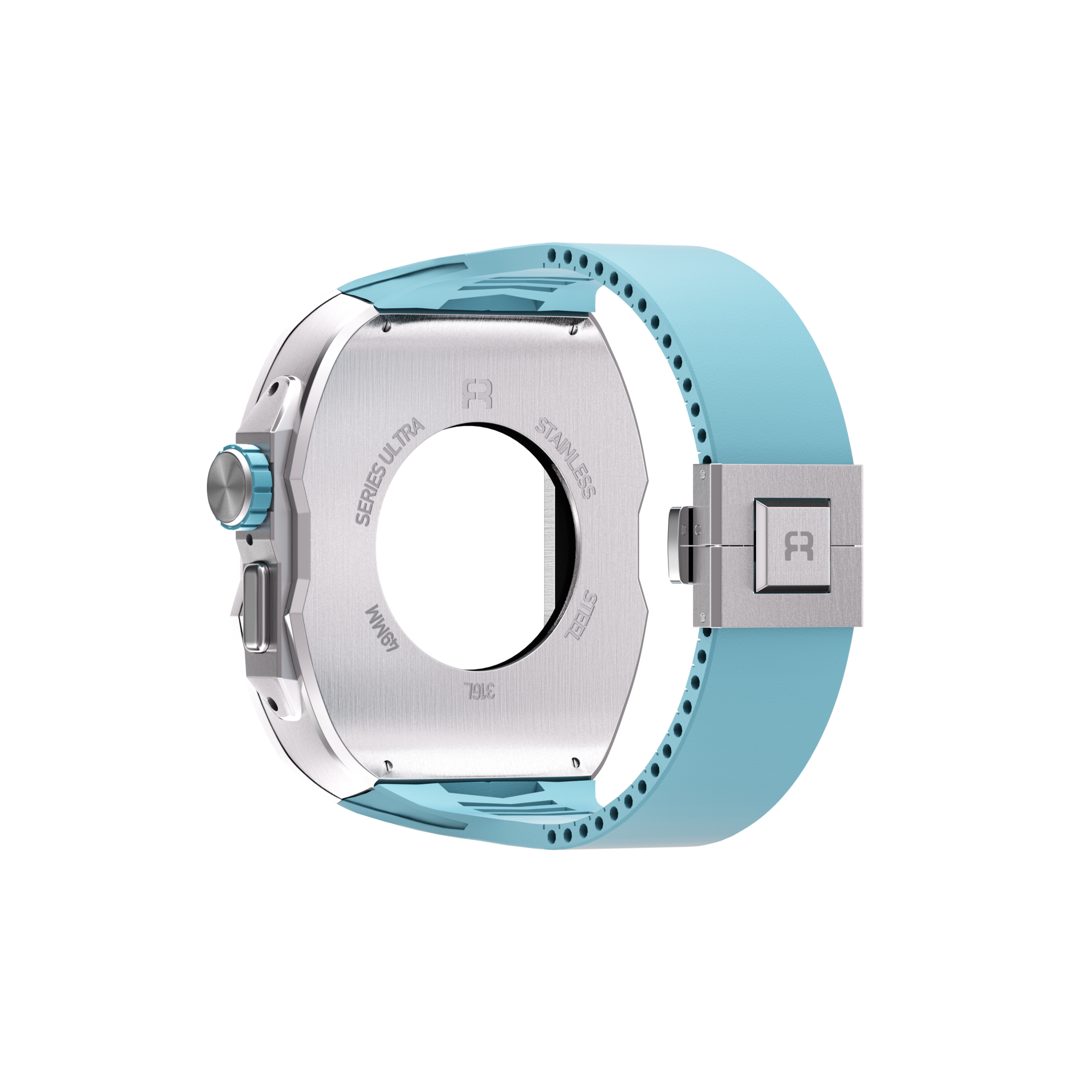 Reqior Apple Watch Ultra Case with Rubber Strap (Blue)