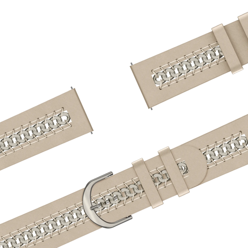 Bandz Correa cuero 'Chains' Garmin Vivomove Luxe (beige)
