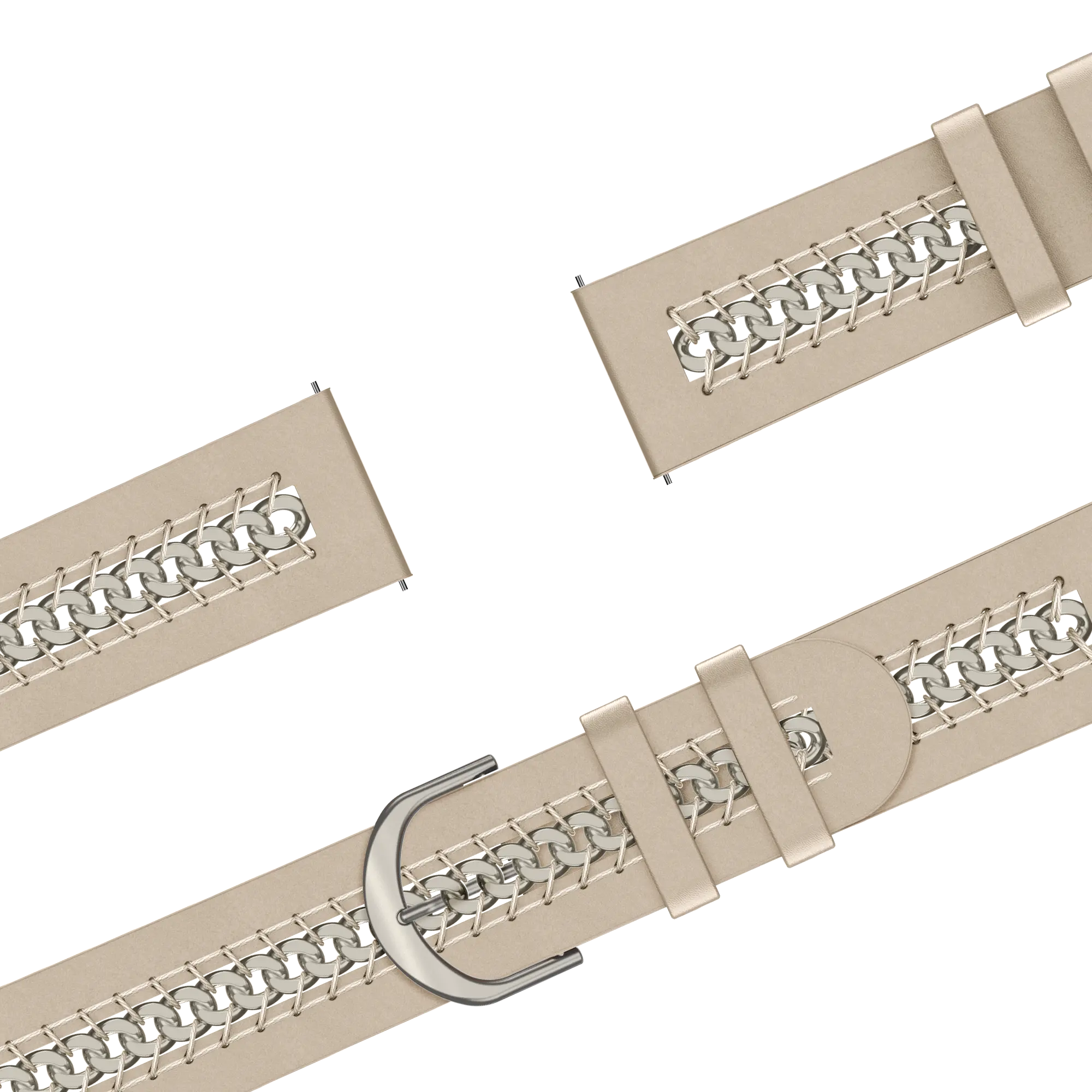 Bandz Xiaomi Amazfit GTS Leather Strap 'Chains' (Beige)