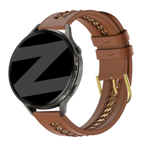 universal 20mm leather band chains brown