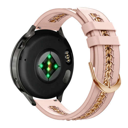 Bandz Garmin Vivomove 3 Leather Strap 'Chains' (Pink)