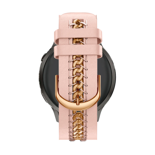 Bandz Garmin Vivomove 3 Leather Strap 'Chains' (Pink)
