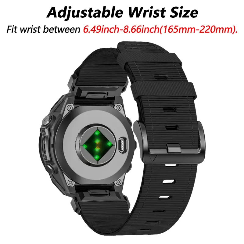 Garmin Quatix 8 Pro - 47mm Premium Buckled Nylon Strap (Black)