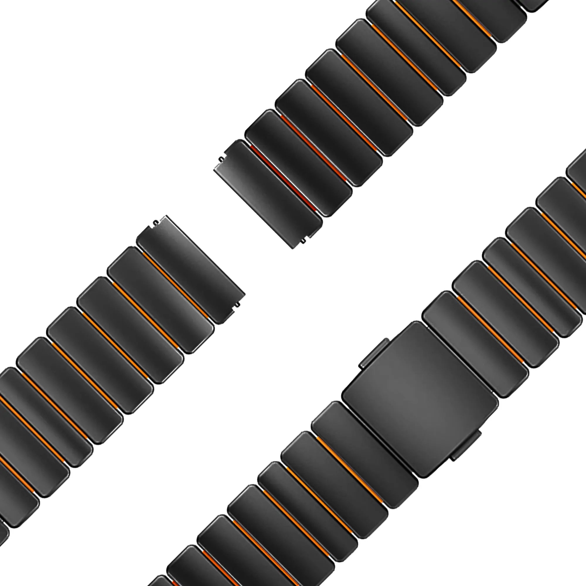 Bandz Huawei Watch GT 3 - 46mm Titanium Strap 'Hybrid' (Black/Orange)