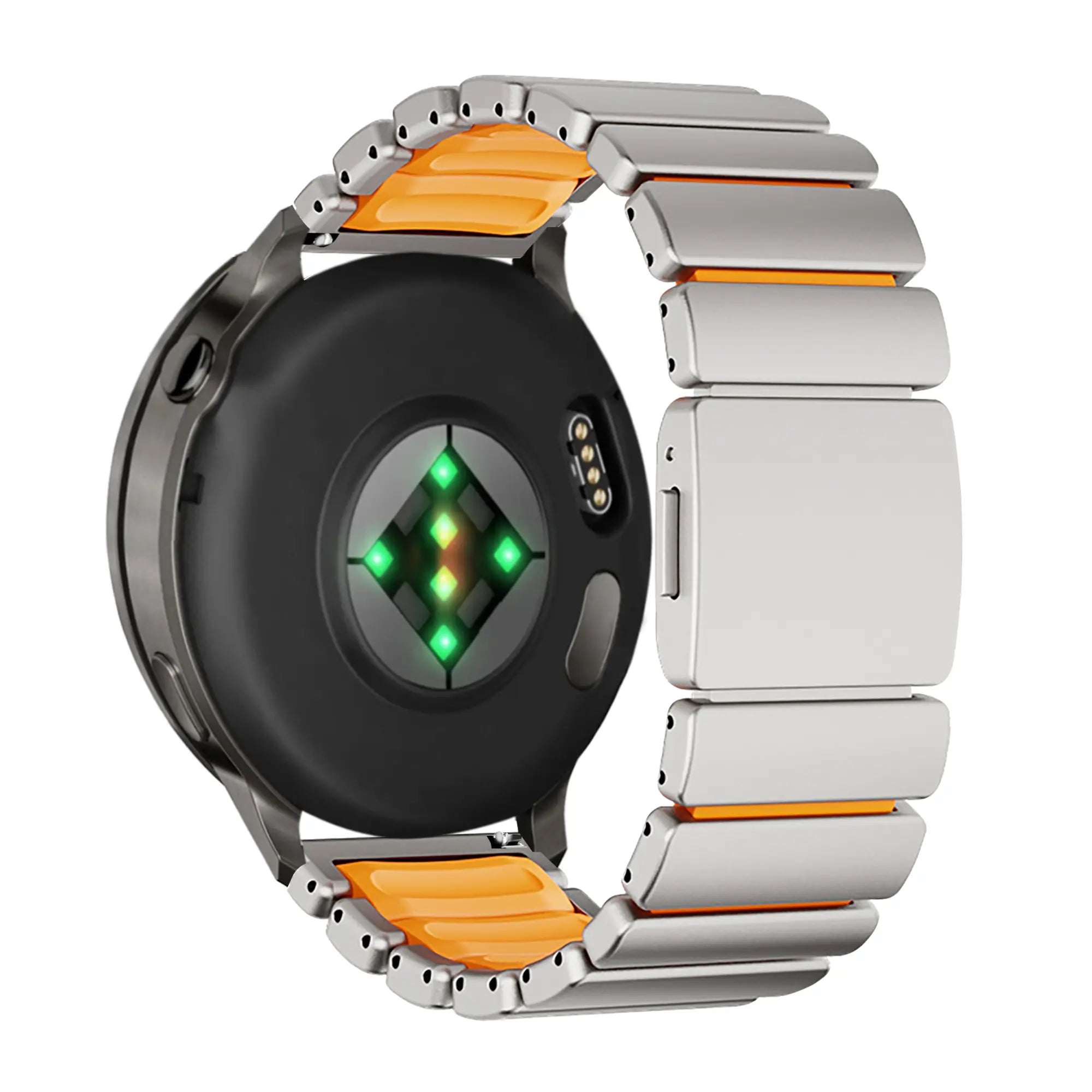 Bandz Gard Pro Health Smartwatch 2 Titanium Strap 'Hybrid' (Titanium/Orange)