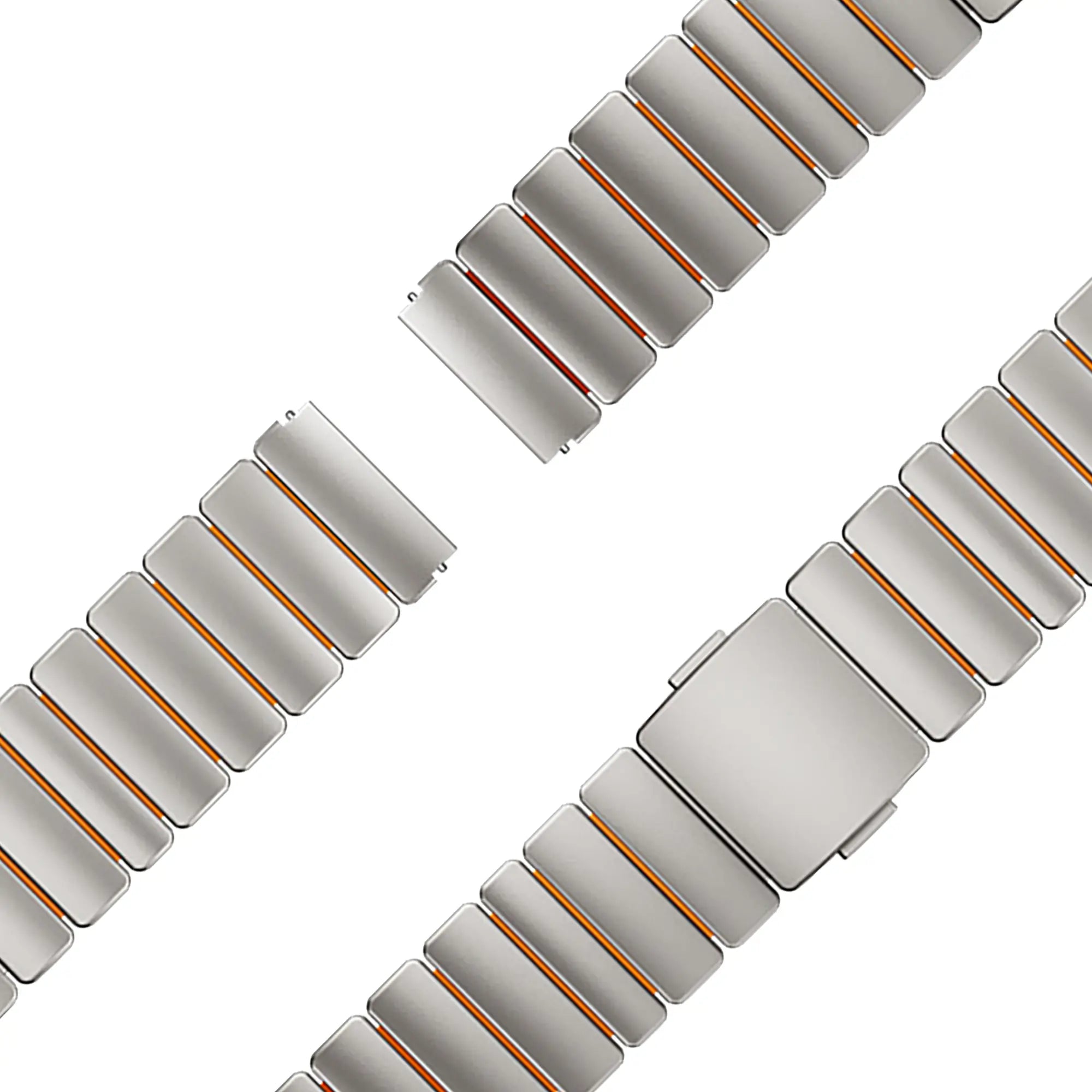 Bandz Gard Pro Health Smartwatch 2 Titanium Strap 'Hybrid' (Titanium/Orange)